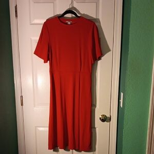 H&M Elegant Red Midi Dress